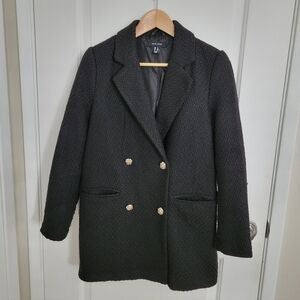 New Look Black Bouclé Blazer Jacket Size 4